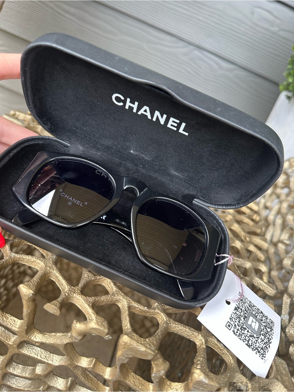 CHANEL Glossy Black Sunglasses